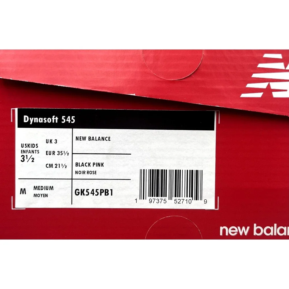 New Balance Youth Girls DynaSoft 545 v1 Running Shoes Size 3.5 Black Pink Laceup